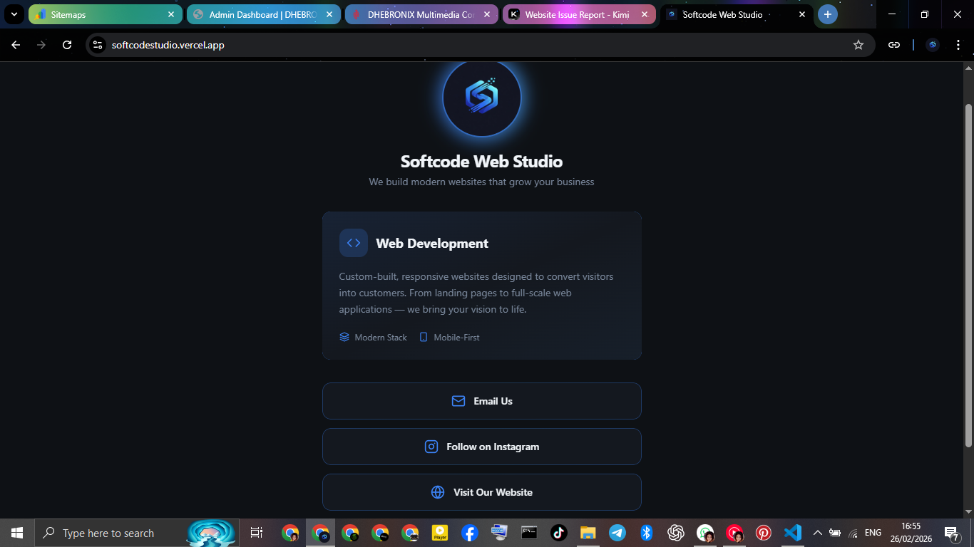 Softcode Web Studio Website
